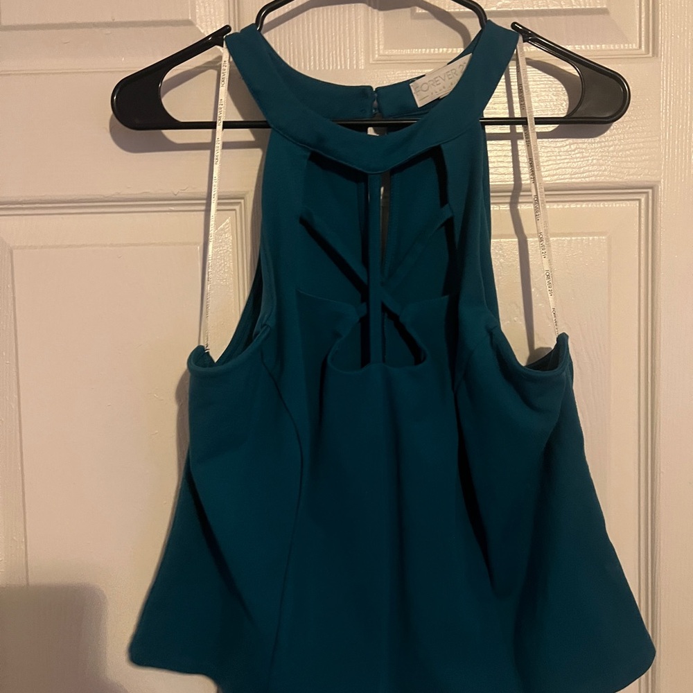 Teal Sleeveless Women's Top